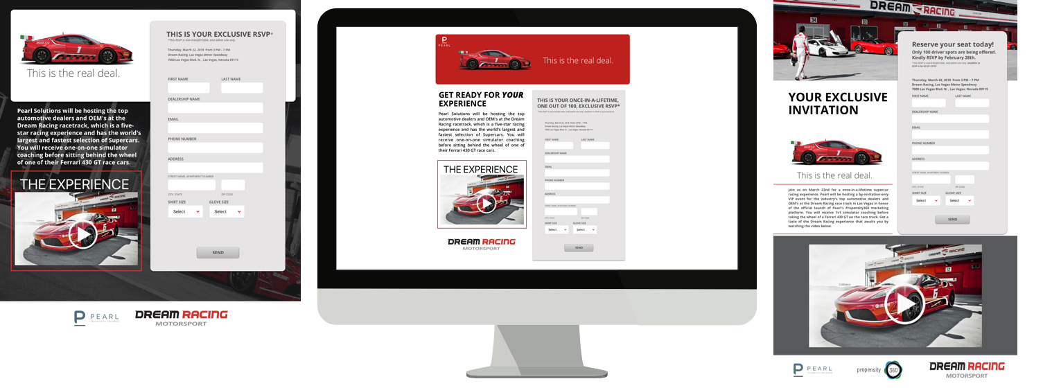 Dream Racing Landing Page